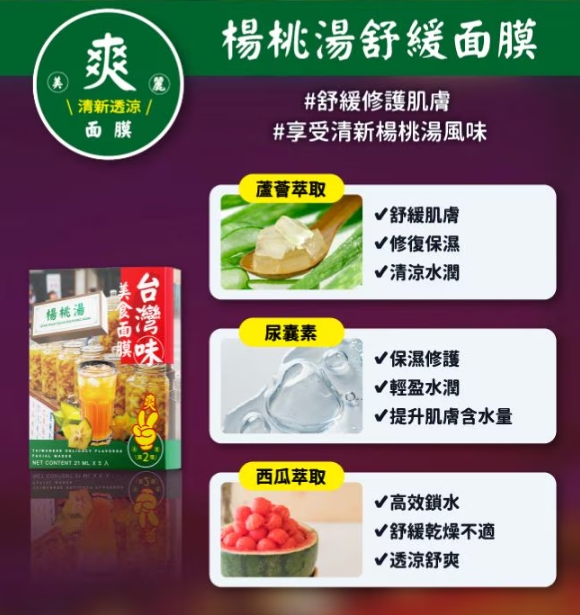 台灣屈臣氏WATSONS獨家 天天美麗台灣味美食面膜 第2彈