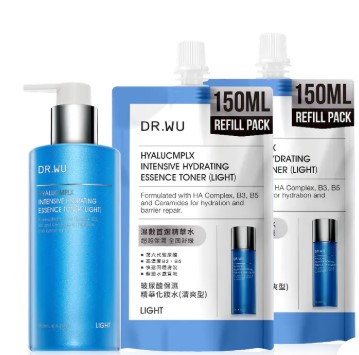 DR.WU 玻尿酸保濕精華化妝水(清爽款)250ml加量補充組