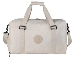 STARBUCKS 線上限定新品 休閒背提兩用袋-杏仁白色