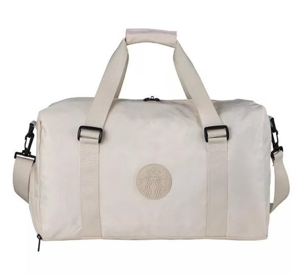 STARBUCKS 線上限定新品 休閒背提兩用袋-杏仁白色