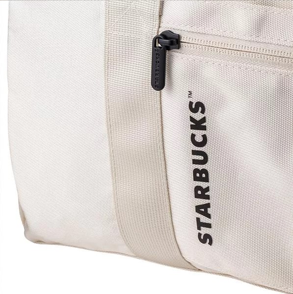 STARBUCKS 線上限定新品 休閒背提兩用袋-杏仁白色