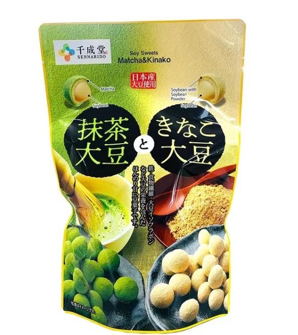 日本千成堂 抹茶大豆 & 黃豆粉大豆 145g X 3袋