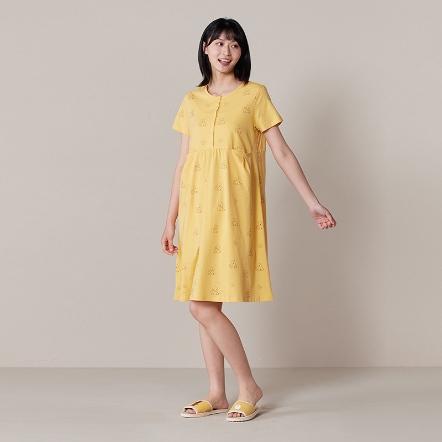 DINOTAENG X 台灣品牌Yvonne Collection 聯名家居用品系列 QUOKKA & BOBO 印花短袖洋裝