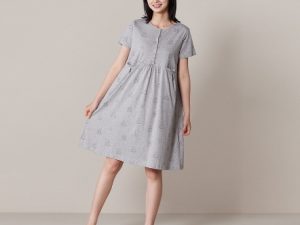 DINOTAENG X 台灣品牌Yvonne Collection 聯名家居用品系列 QUOKKA & BOBO 印花短袖洋裝