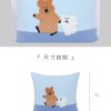 DINOTAENG X 台灣品牌Yvonne Collection 聯名家居用品系列 QUOKKA & BOBO 方形抱枕（60x60）-春日藍
