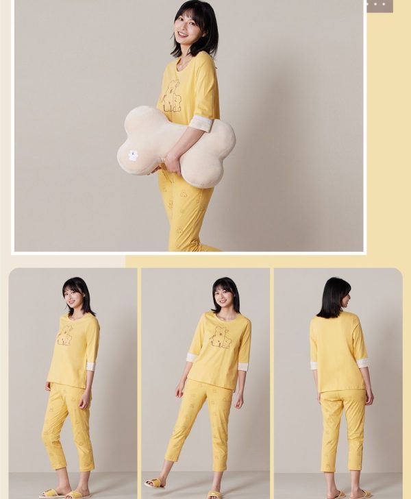 DINOTAENG X 台灣品牌Yvonne Collection 聯名家居用品系列 QUOKKA & BOBO 網印七分袖上衣