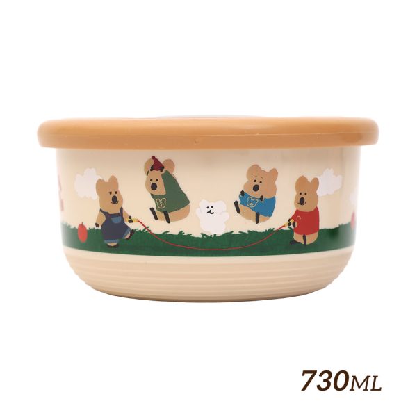 HOUSUXI X DINOTAENG 新品 校園系列 不鏽鋼雙層隔熱碗