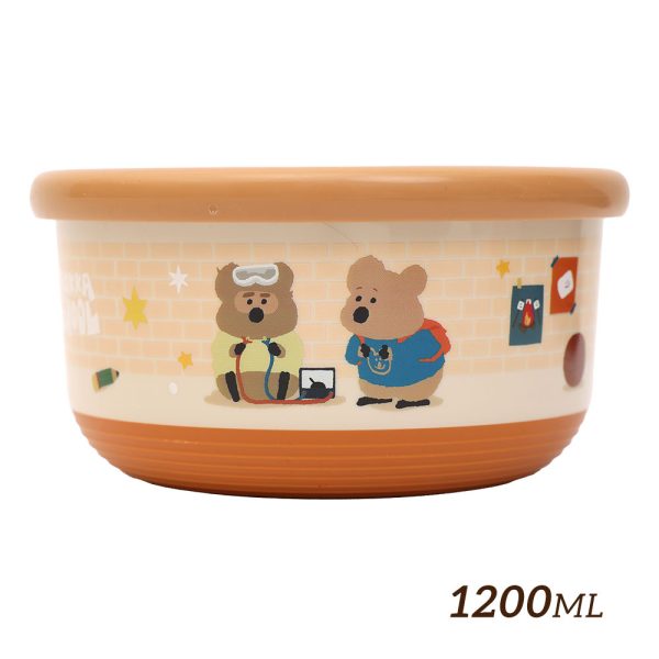 HOUSUXI X DINOTAENG 新品 校園系列 不鏽鋼雙層隔熱碗