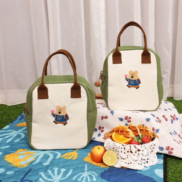 HOUSUXI X DINOTAENG 新品 校園系列 刺繡保溫餐袋