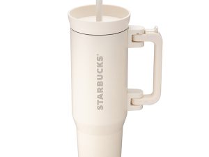 Starbucks 2025迎接夏日旅程 米不鏽鋼把手可收TOGO冷水杯1125ML