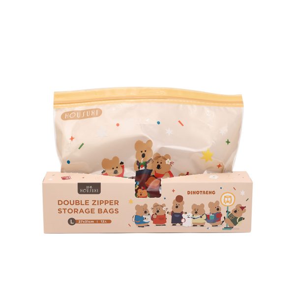 HOUSUXI X DINOTAENG 新品 校園系列 雙夾鏈保鮮袋