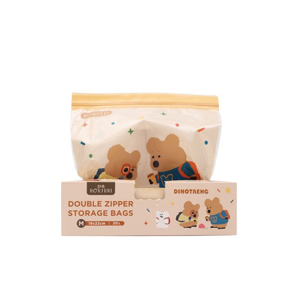 HOUSUXI X DINOTAENG 新品 校園系列 雙夾鏈保鮮袋