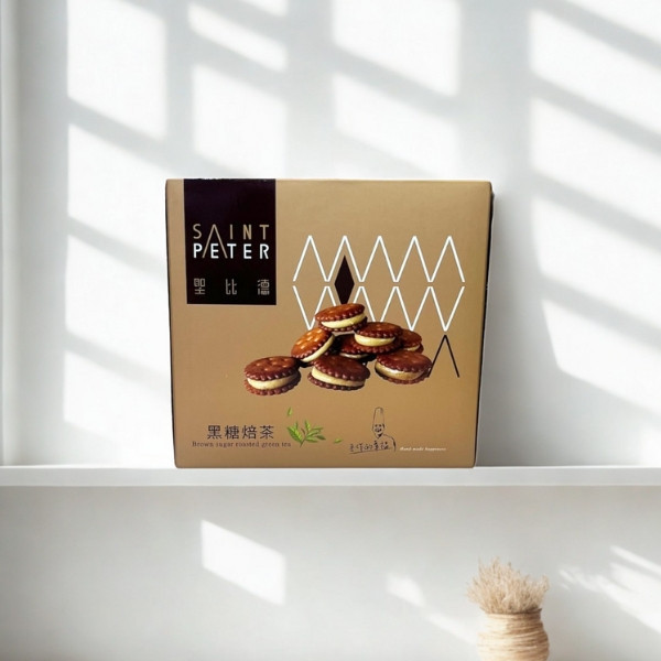 聖比德 黑糖焙茶牛軋餅 (18入)