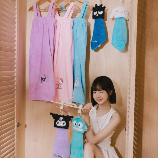 (2025/07/09-08/04)SANRIO 居家萌物 系列 繡花吊帶浴裙 造型快乾擦手巾