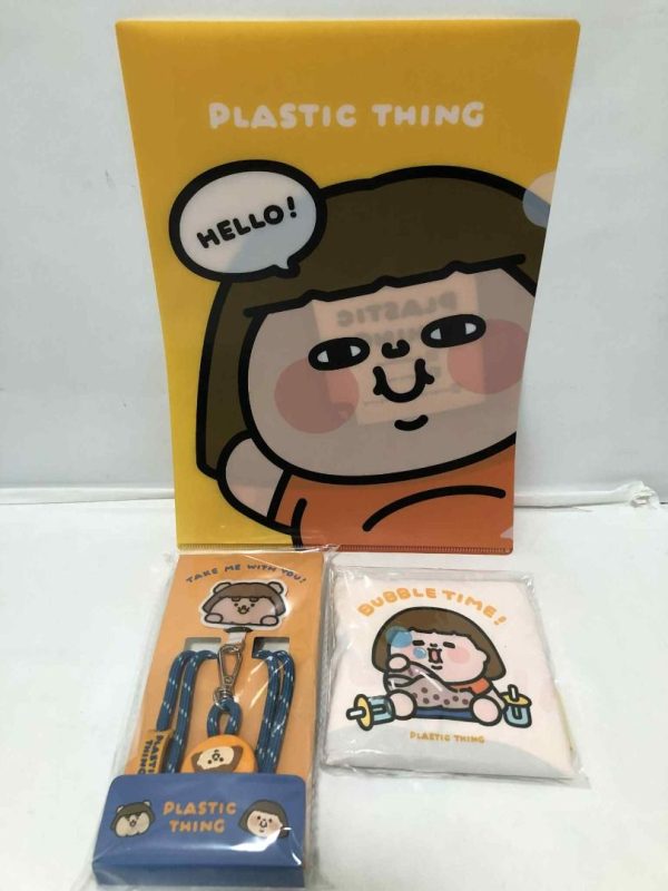 (客製報價單)FATTY & PUFFY 為食妹 台灣文博會 滿額禮限定組 (每組盒手機掛繩(藍)*1/折疊環保購物袋*1/A4 FILE *1)
