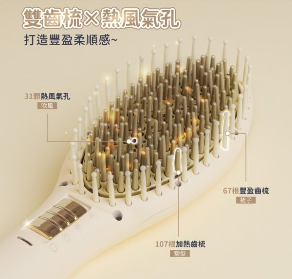【MUNICHI沐尼黑】溫感空氣髮根蓬蓬熱風梳/整髮梳_國際電壓 MR.7374