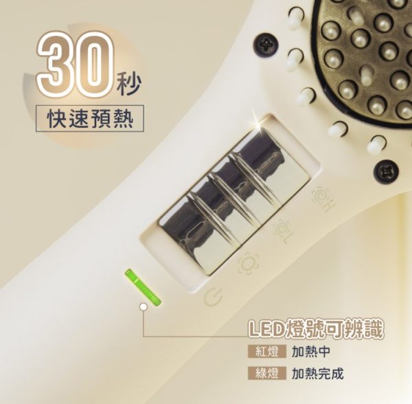 【MUNICHI沐尼黑】溫感空氣髮根蓬蓬熱風梳/整髮梳_國際電壓 MR.7374