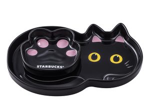 STARBUCKS X 黑貓系列周邊 D ) 黑貓萌掌造型瓷盤組
