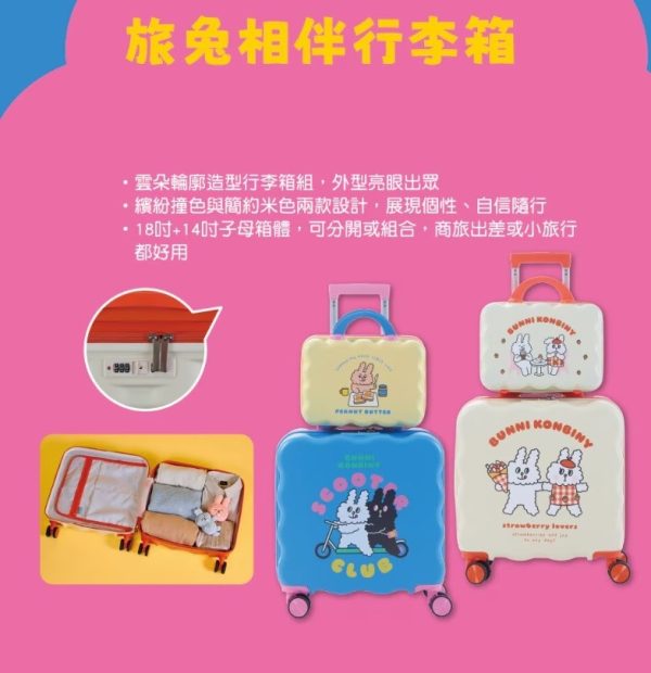 (2025/09/01-10/01)WATSONS X BUNNI KONBINY 系列 第一波 雲朵行李箱組