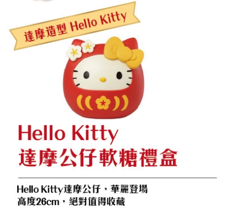 2026年 春節卡通禮盒 HELLO KITTY 達摩公仔軟糖禮盒