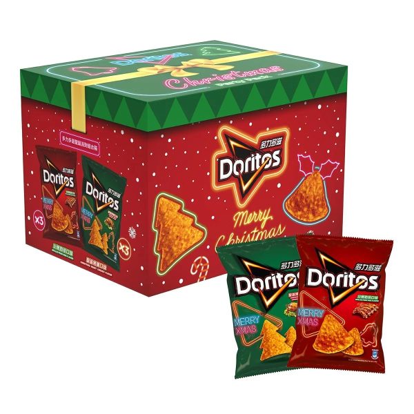 DORITOS 聖誕大餐派對箱 聖誕烤雞口味.火烤肋排口味 各3包 DORITOS 聖誕大餐派對箱 聖誕烤雞口味/火烤肋排口味 各3包