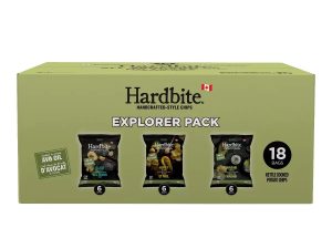 Hardbite 洋芋片綜合箱 30公克 X 18包 新品- Hardbite 洋芋片綜合箱 (黑色海鹽口味/蜂蜜芥末口味/田園綠芥末口味 各6包)