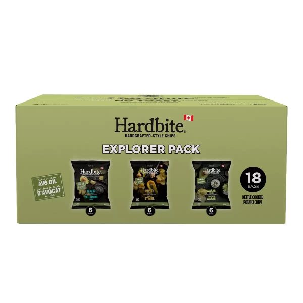 新品- Hardbite 洋芋片綜合箱 (黑色海鹽口味/蜂蜜芥末口味/田園綠芥末口味 各6包)