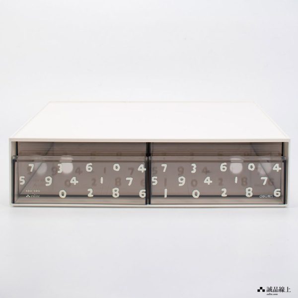 PK105-14 SOU.SOU X 得力Deli桌上抽屜收納櫃/ PK105/ 二格/ 米白