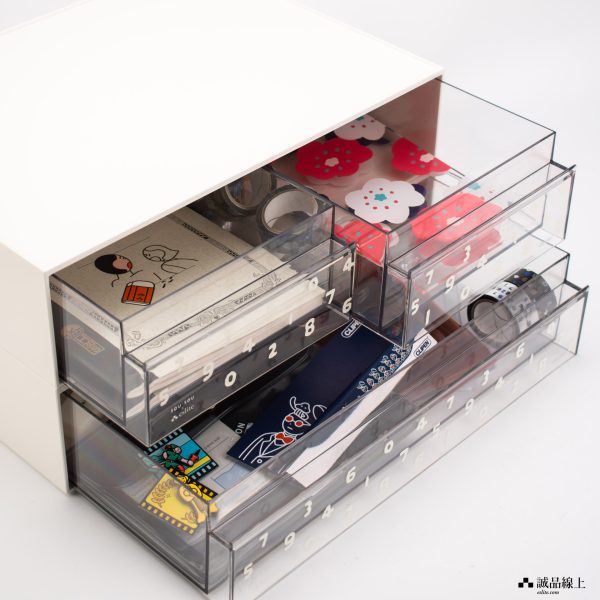 pk104+pk0105-1 SOU.SOU X 得力Deli桌上抽屜收納櫃/ PK105/ 二格/ 米白