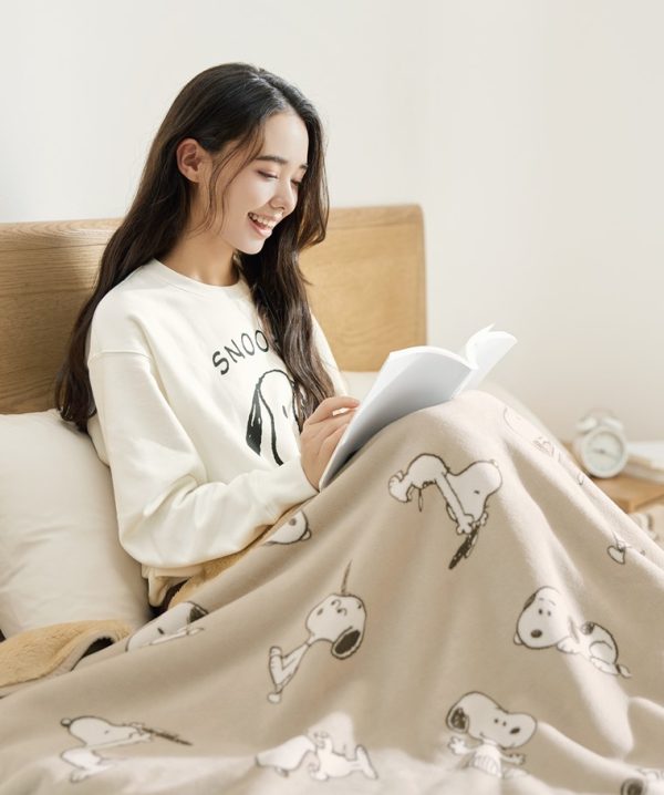 SNOOPY 長刷毛單人蓋毯