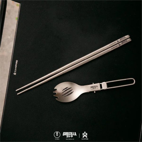 GODZILLA 哥吉拉 鈦坦輕量餐具 筷子 叉匙 聯名款 【預購】CAMPFIRE X GODZILLA 聯名系列 GODZILLA 哥吉拉 鈦坦輕量餐具 筷子 叉匙 聯名款