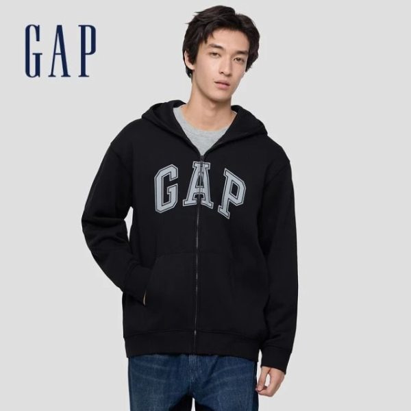 WhatsApp Image 2025-11-11 at 22.36.57 雙11 優惠 🌟 2025/11/11一日限時優惠🌟 GAP 男女同款 Logo刺繡刷毛連帽外套 C款_黑色(男裝款) SIZE L