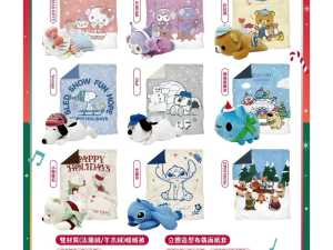 電商代購模版 (20) 7-11 聖誕福袋系列 D ) 雙材質 (法蘭絨/羊羔絨)暖暖被+ 立體造型布偶面紙套 (共9款,內容物如圖示)