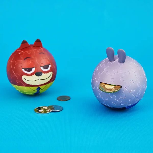 存錢球套裝120片1 動物方城市拼圖系列-存錢球套裝120片